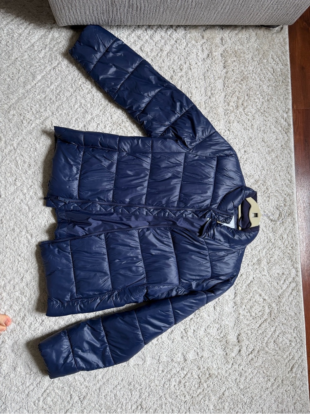 Navy Puffer Jacket - Lightweight Quilted Coat